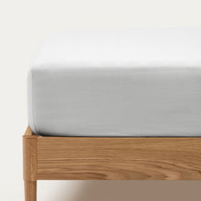 Load image into Gallery viewer, Teia 100% cotton percale fitted bed sheet 180 thread count in white, 180 x 200 cm