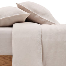 Load image into Gallery viewer, Simmel grey linen blend duvet and pillow cover set for 150 cm bed