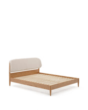 Load image into Gallery viewer, Octavia bed in ash plywood and white upholstered headboard FSC Mix Credit 160 x 200 cm - image 4