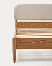 Load image into Gallery viewer, Octavia bed in ash plywood and white upholstered headboard FSC Mix Credit 160 x 200 cm - image 7