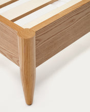 Load image into Gallery viewer, Octavia bed in ash plywood and white upholstered headboard FSC Mix Credit 160 x 200 cm - image 10