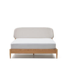 Load image into Gallery viewer, Octavia bed in ash plywood and white upholstered headboard FSC Mix Credit 180 x 200 cm - image 5