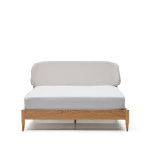 Load image into Gallery viewer, Octavia bed in ash plywood and white upholstered headboard FSC Mix Credit 180 x 200 cm - image 6