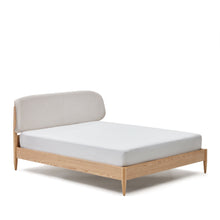 Load image into Gallery viewer, Octavia bed in ash plywood and white upholstered headboard FSC Mix Credit 180 x 200 cm - image 7