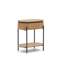 Load image into Gallery viewer, Licia mango wood bedside table with 1 drawer, with a natural finish and metal, 55 x 65 cm - image 2