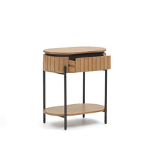 Load image into Gallery viewer, Licia mango wood bedside table with 1 drawer, with a natural finish and metal, 55 x 65 cm - image 3