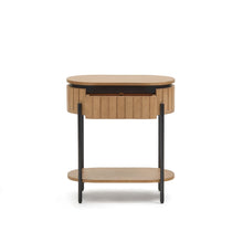 Load image into Gallery viewer, Licia mango wood bedside table with 1 drawer, with a natural finish and metal, 55 x 65 cm - image 7