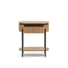 Load image into Gallery viewer, Licia mango wood bedside table with 1 drawer, with a natural finish and metal, 55 x 65 cm - image 8