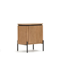 Load image into Gallery viewer, Licia mango wood bedside table with 1 door, with a natural finish and metal, 55 x 55 cm - image 2