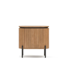 Load image into Gallery viewer, Licia mango wood bedside table with 1 door, with a natural finish and metal, 55 x 55 cm - image 4