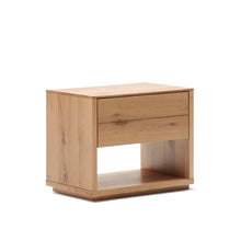 Load image into Gallery viewer, Alguema bedside table in oak wood veneer with natural finish, 60 x 50 cm - image 4