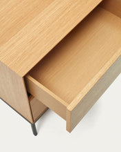 Load image into Gallery viewer, Vedrana beside table, 2 oak veneer drawers, and black steel legs, 60 x 55 cm - image 9