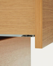 Load image into Gallery viewer, Vedrana beside table, 2 oak veneer drawers, and black steel legs, 60 x 55 cm - image 11