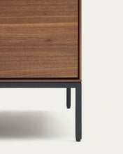 Load image into Gallery viewer, Vedrana bedside table, 2 walnut veneer drawers, and black steel legs, 60 x 55 cm - image 10