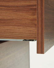 Load image into Gallery viewer, Vedrana bedside table, 2 walnut veneer drawers, and black steel legs, 60 x 55 cm - image 11
