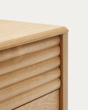 Load image into Gallery viewer, Lenon oak wood and veneer bedside table with 2 drawers, 50 x 55 cm FSC MIX Credit - image 9