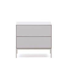 Load image into Gallery viewer, Vedrana two-drawer bedside table white lacquered MDF 60 x 55 cm