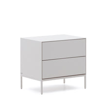 Load image into Gallery viewer, Vedrana two-drawer bedside table white lacquered MDF 60 x 55 cm - image 3