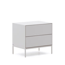 Load image into Gallery viewer, Vedrana two-drawer bedside table white lacquered MDF 60 x 55 cm - image 4