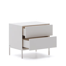 Load image into Gallery viewer, Vedrana two-drawer bedside table white lacquered MDF 60 x 55 cm - image 5