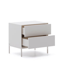 Load image into Gallery viewer, Vedrana two-drawer bedside table white lacquered MDF 60 x 55 cm - image 6