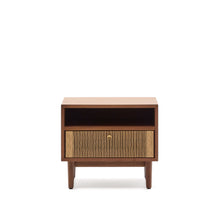 Load image into Gallery viewer, Elan bedside table in veneer and solid walnut with cord 51x45cm FSC Mix Credit