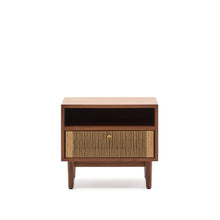 Load image into Gallery viewer, Elan bedside table in veneer and solid walnut with cord 51x45cm FSC Mix Credit - image 2
