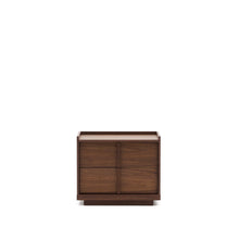 Load image into Gallery viewer, Onix bedside table, 2 drawers, walnut veneer in a dark finish, 60 x 47 cm FSC Mix Credit