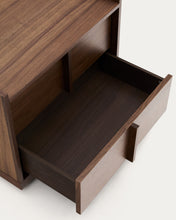 Load image into Gallery viewer, Onix bedside table, 2 drawers, walnut veneer in a dark finish, 60 x 47 cm FSC Mix Credit - image 6