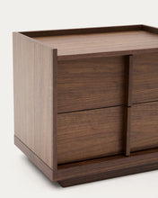Load image into Gallery viewer, Onix bedside table, 2 drawers, walnut veneer in a dark finish, 60 x 47 cm FSC Mix Credit - image 7