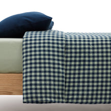 Load image into Gallery viewer, Set Yanil duvet cover, bottom and pillowcase 100% cotton green and blue squares 60x120cm