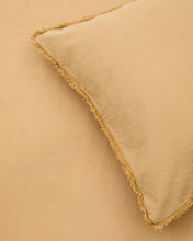 Load image into Gallery viewer, Sifinia mustard duvet and pillow cover set, 100% cotton percale fringes, 90 cm bed - image 7