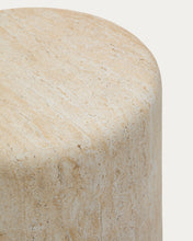 Load image into Gallery viewer, Drasi cement side table with travertine-effect finish Ø46cm - image 4