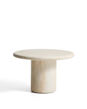 Load image into Gallery viewer, Drasi round concrete table with travertine-effect finish Ø122cm