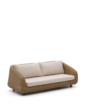 Load image into Gallery viewer, Meria 3-seater sofa in synthetic rattan with FSC 100% solid acacia wood legs 208cm - image 2