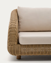 Load image into Gallery viewer, Meria 3-seater sofa in synthetic rattan with FSC 100% solid acacia wood legs 208cm - image 9