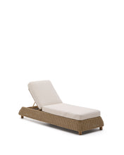 Load image into Gallery viewer, Meria sun lounger in synthetic rattan with FSC 100% solid acacia wood legs
