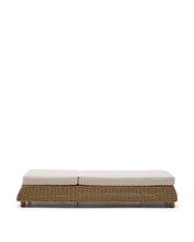 Load image into Gallery viewer, Meria sun lounger in synthetic rattan with FSC 100% solid acacia wood legs - image 3