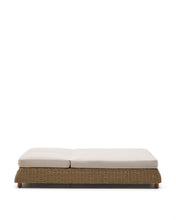 Load image into Gallery viewer, Meria double sun lounger in synthetic rattan with FSC 100% solid acacia wood legs - image 3