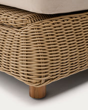 Load image into Gallery viewer, Meria double sun lounger in synthetic rattan with FSC 100% solid acacia wood legs - image 11