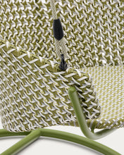 Load image into Gallery viewer, Saliga green hanging armchair with base in aluminium and synthetic rattan - image 8