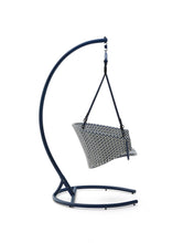 Load image into Gallery viewer, Saliga blue hanging armchair with base in aluminium and synthetic rattan - image 2