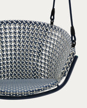 Load image into Gallery viewer, Saliga blue hanging armchair with base in aluminium and synthetic rattan - image 8