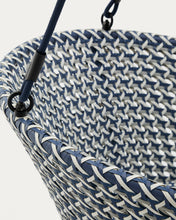 Load image into Gallery viewer, Saliga blue hanging armchair with base in aluminium and synthetic rattan - image 9