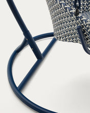 Load image into Gallery viewer, Saliga blue hanging armchair with base in aluminium and synthetic rattan - image 10