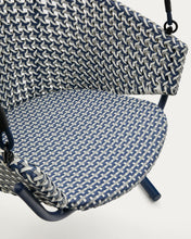 Load image into Gallery viewer, Saliga blue hanging armchair with base in aluminium and synthetic rattan - image 11