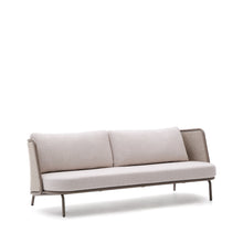 Load image into Gallery viewer, Sedalis outdoor 3-seater sofa in aluminium and taupe rope cord 210cm - image 3
