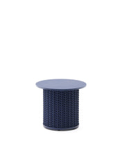 Load image into Gallery viewer, Sedalis outdoor side table in aluminium and blue rope cord Ø50cm