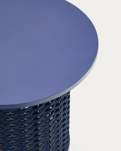 Load image into Gallery viewer, Sedalis outdoor side table in aluminium and blue rope cord Ø50cm - image 5