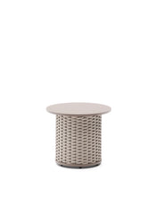 Load image into Gallery viewer, Sedalis outdoor side table in aluminium and taupe rope cord Ø50cm